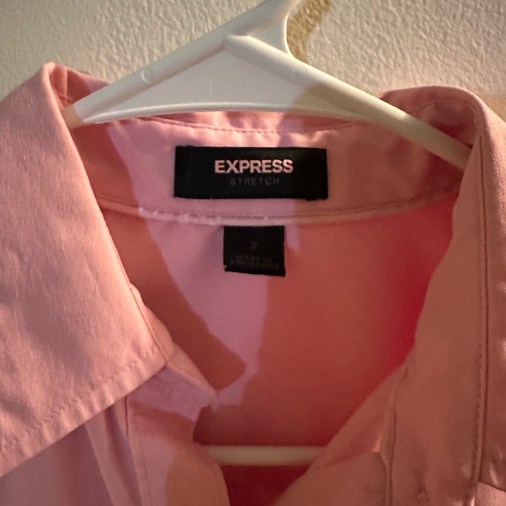 Pink 3/4 slv button down - Picture 2 of 5